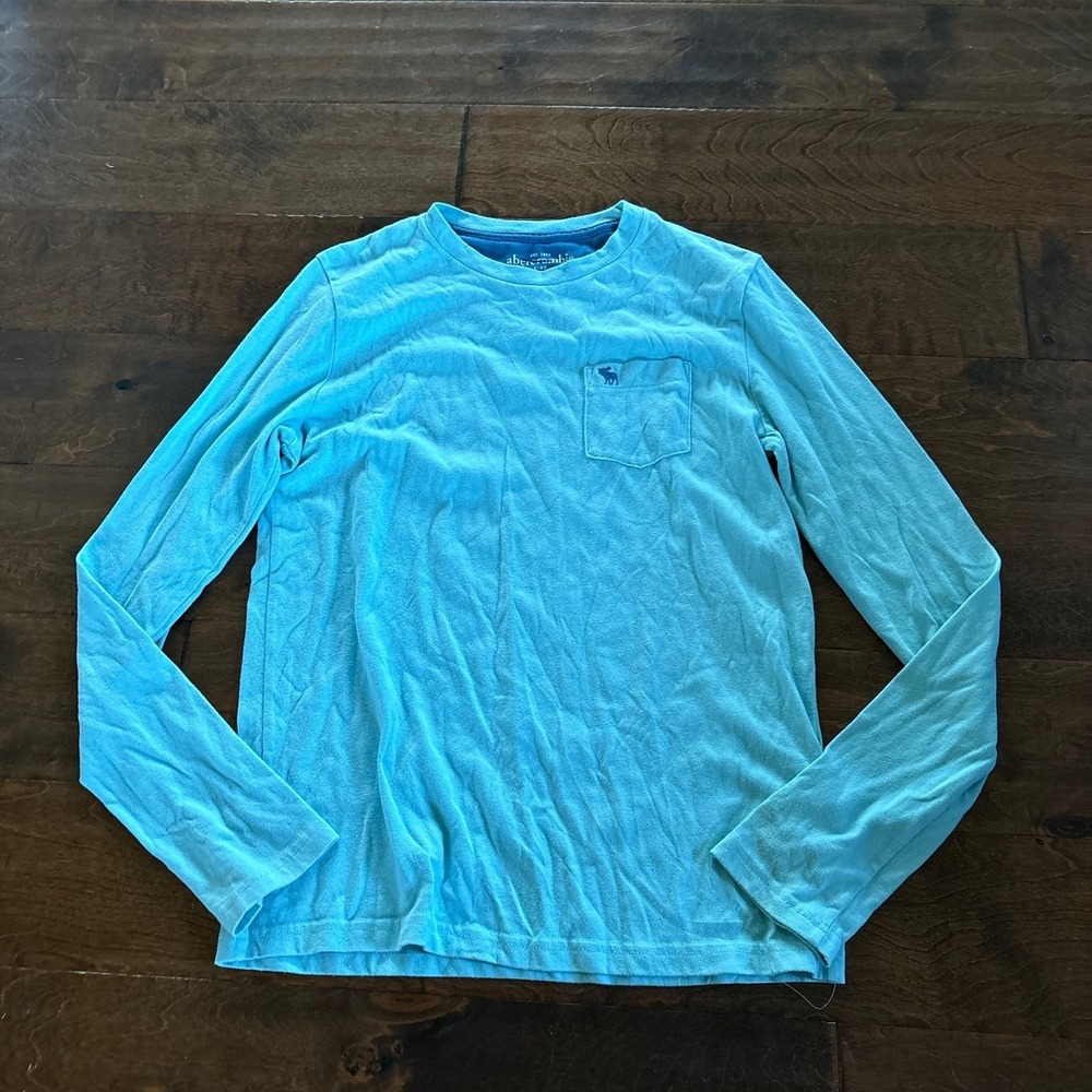 Abercrombie Boys Top Size 15/16 Long Sleeve Shirt Blue Casual Comfy